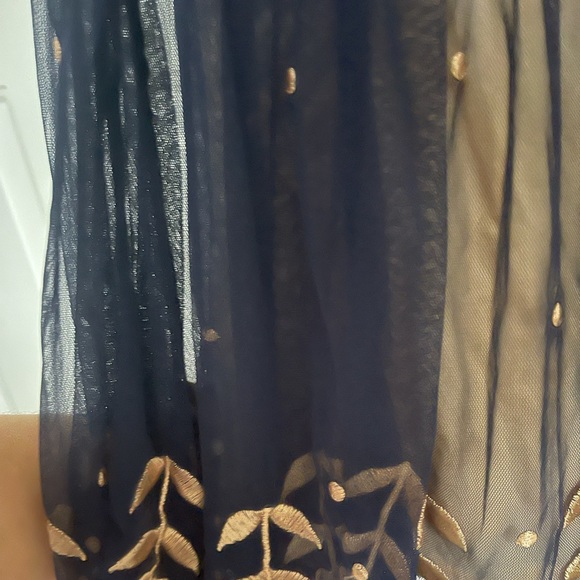 Anthropologie Odille Fit & Flare Dress 12 Layered Tulle Embroidered Party Summer - Picture 6 of 9